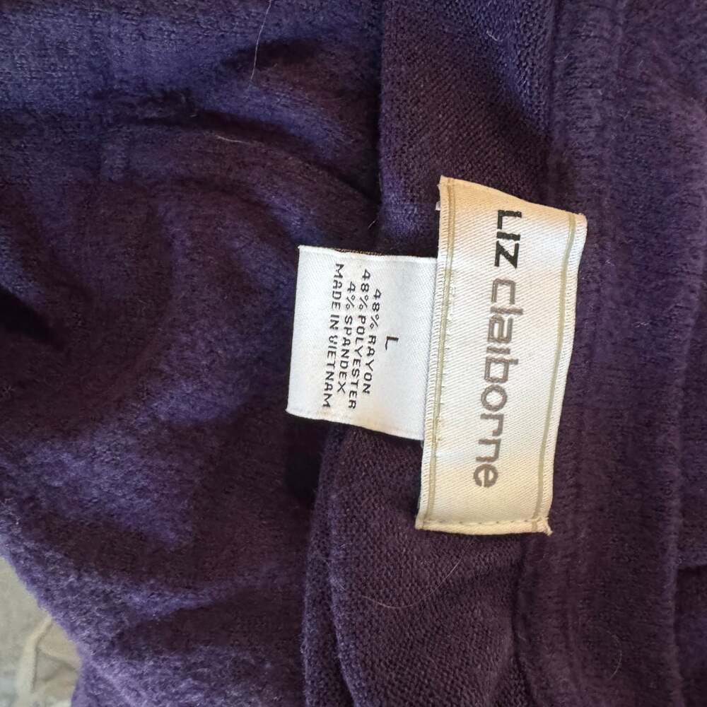 Liz Claiborne Womens Large Purple Long Sleeve Shirt
